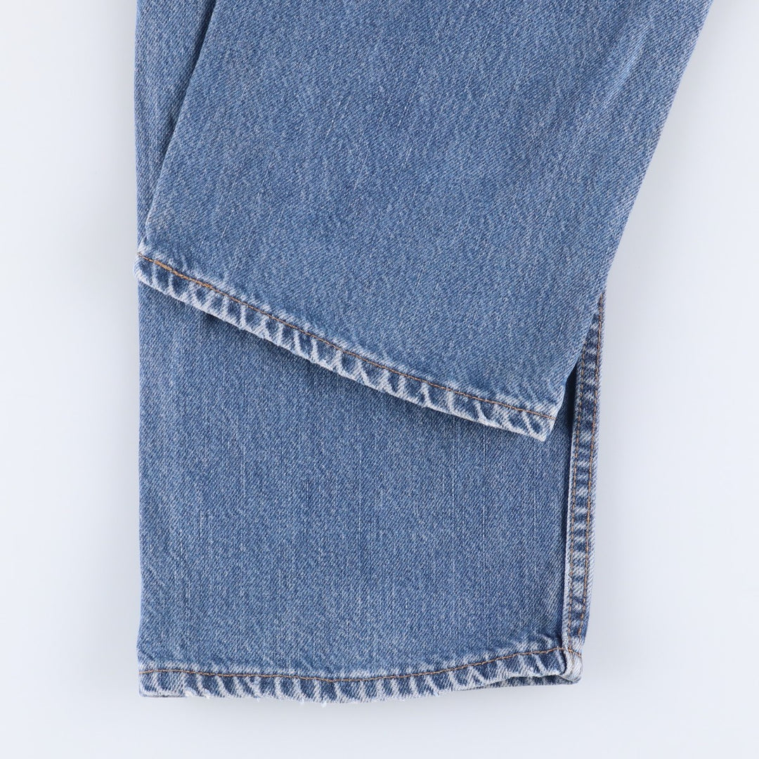 00'S Levi's 505 REGULAR FIT STRAIGHT LEG tapered denim pants made in USA, men's size w34 cotton blue type Vintage Second Hand