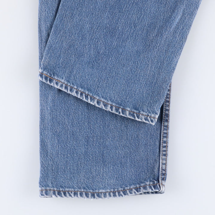 00'S Levi's 505 REGULAR FIT STRAIGHT LEG tapered denim pants made in USA, men's size w34 cotton blue type Vintage Second Hand