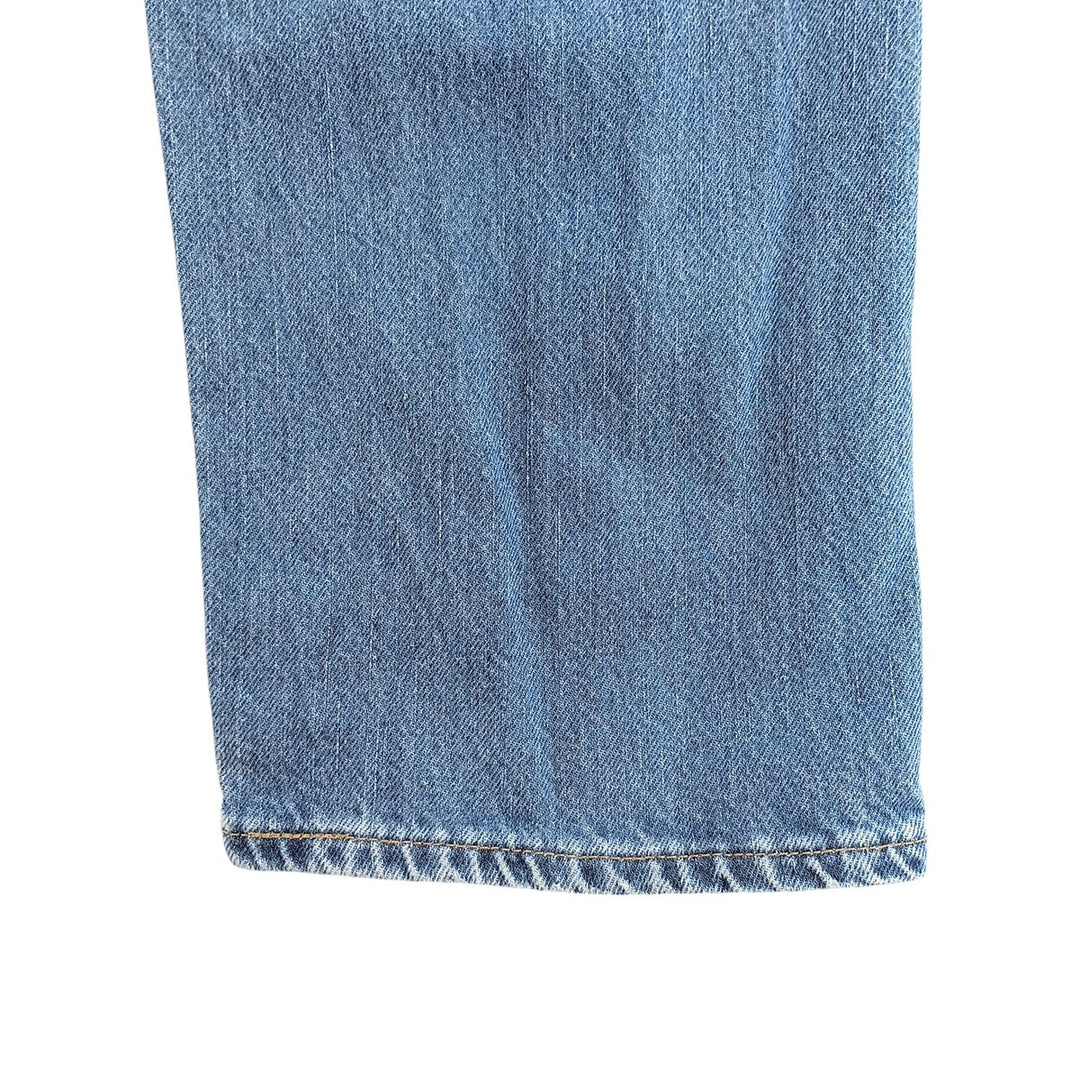 00'S Levi's 505 REGULAR FIT STRAIGHT LEG tapered denim pants made in USA, men's size w34 cotton blue type Vintage Second Hand