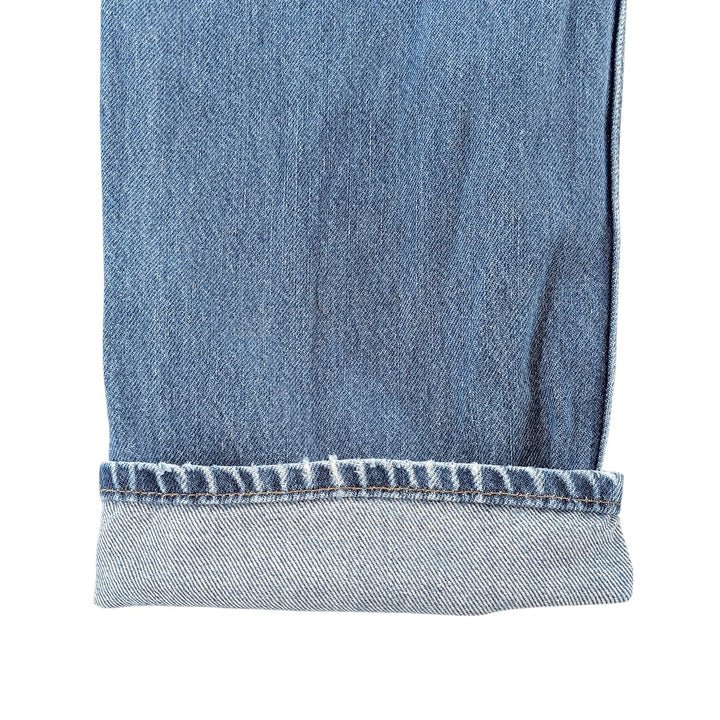 00'S Levi's 505 REGULAR FIT STRAIGHT LEG tapered denim pants made in USA, men's size w34 cotton blue type Vintage Second Hand