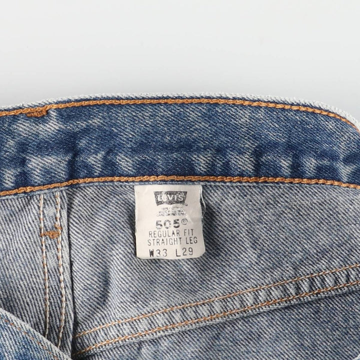 00'S Levi's 505 REGULAR FIT STRAIGHT LEG tapered denim pants for men, size w32 cotton blue type Vintage Second Hand