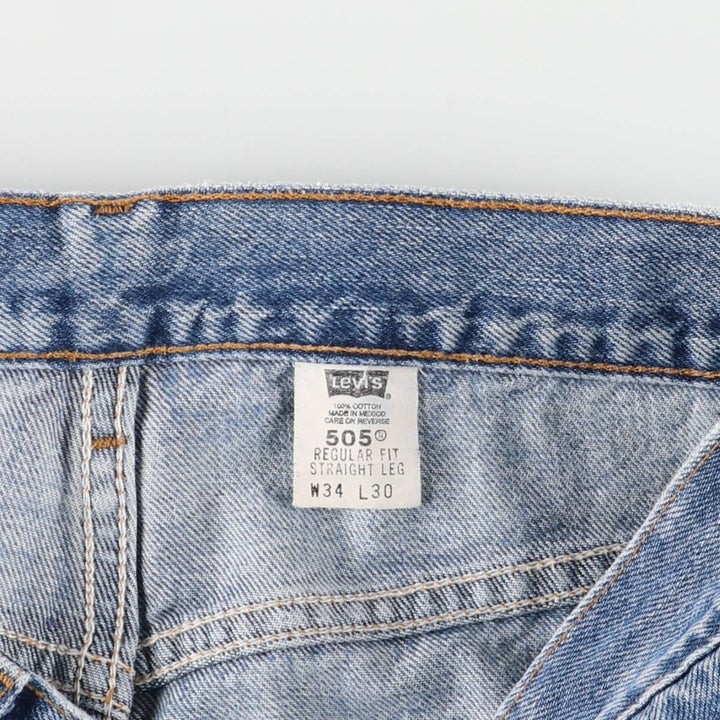 00'S Levi's 505 REGULAR FIT STRAIGHT LEG tapered denim pants for men, size w32 cotton blue type Vintage Second Hand