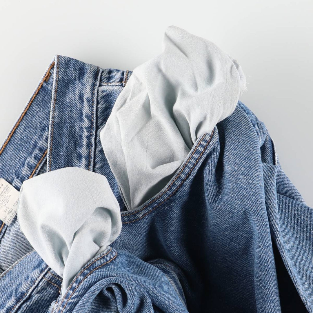 00'S Levi's 505 REGULAR FIT STRAIGHT LEG tapered denim pants for men, size w32 cotton blue type Vintage Second Hand