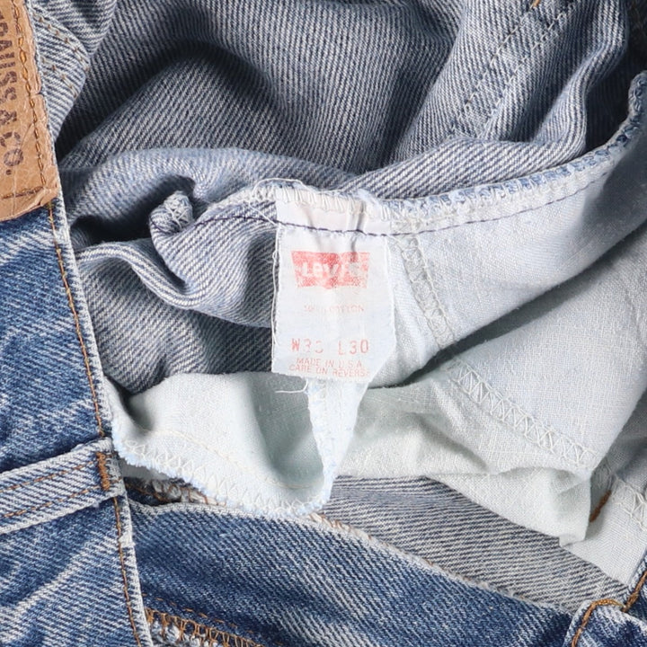 Levi's 505 Orange Tab Tapered Denim Pants, Made in USA, Men's Size W32 cotton blue type Vintage Second Hand