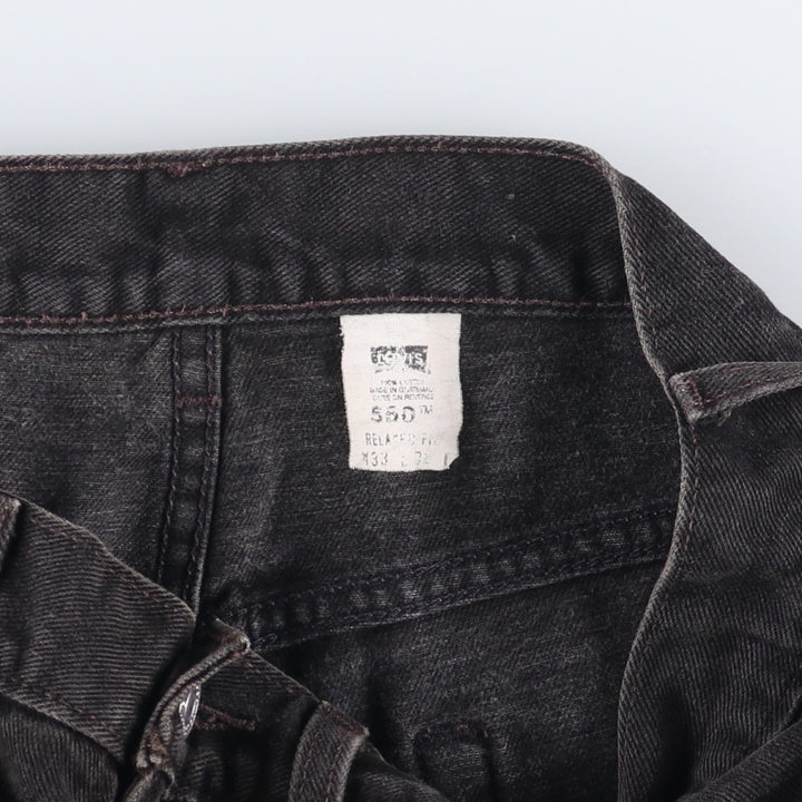 00'S Levi's 550 Relaxed Fit Black Denim Tapered Denim Pants Men's W32 cotton black type Vintage Second Hand
