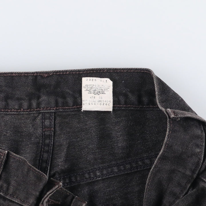 00'S Levi's 550 Relaxed Fit Black Denim Tapered Denim Pants Men's W32 cotton black type Vintage Second Hand