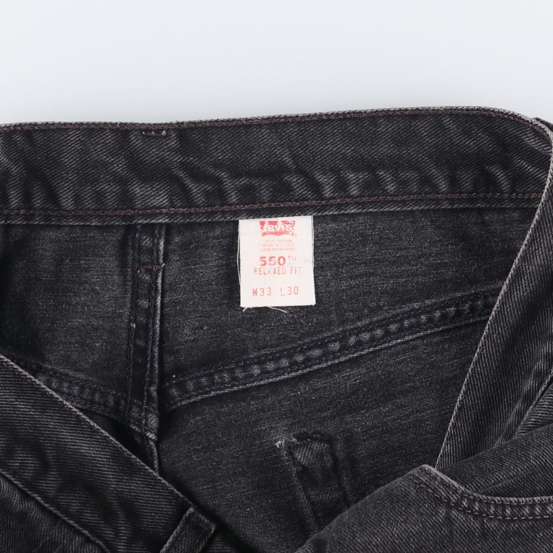 00'S Levi's 550 Relaxed Fit Black Denim Tapered Denim Pants Men's W31 cotton black type Vintage Second Hand