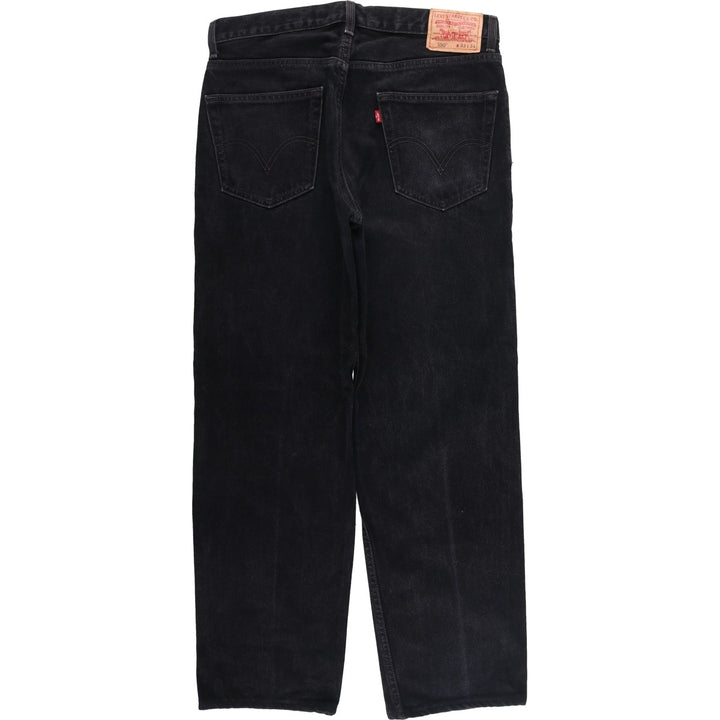 00'S Levi's 550 Relaxed Fit Black Denim Tapered Denim Pants Men's W33 cotton black type Vintage Second Hand