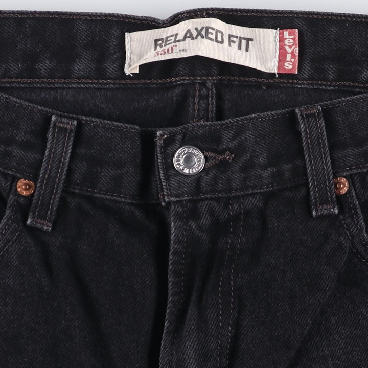 00'S Levi's 550 Relaxed Fit Black Denim Tapered Denim Pants Men's W33 cotton black type Vintage Second Hand