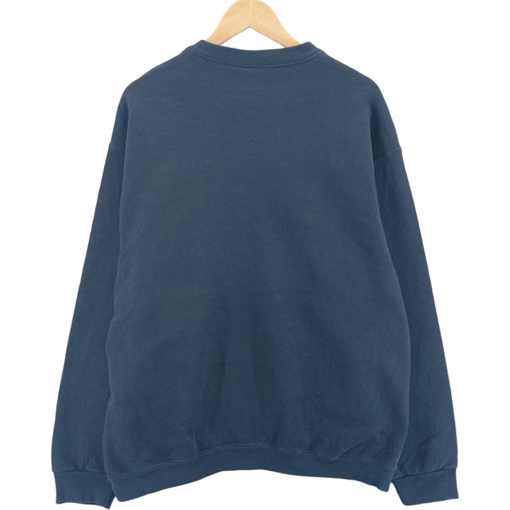 Vintage 90'S BVD Premium Freece plain blank sweatshirt, men's size XL cotton navy blue type Vintage Second Hand