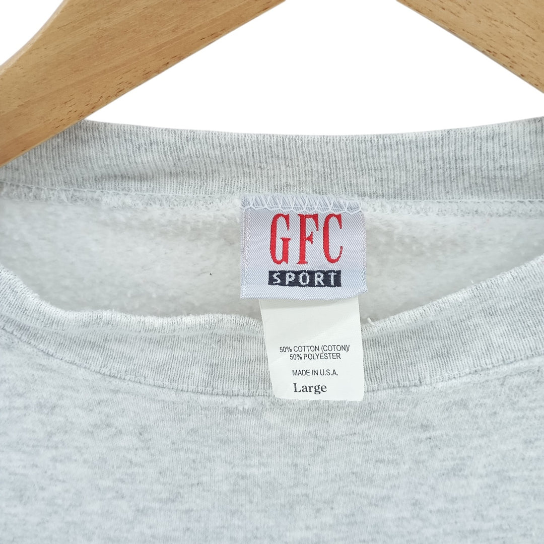 GFC Plain Blank Sweatshirt, Made in USA, Men's Size L cotton gray type Vintage Second Hand