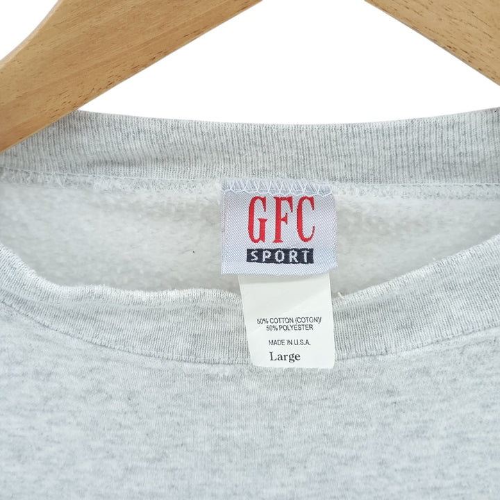 GFC Plain Blank Sweatshirt, Made in USA, Men's Size L cotton gray type Vintage Second Hand