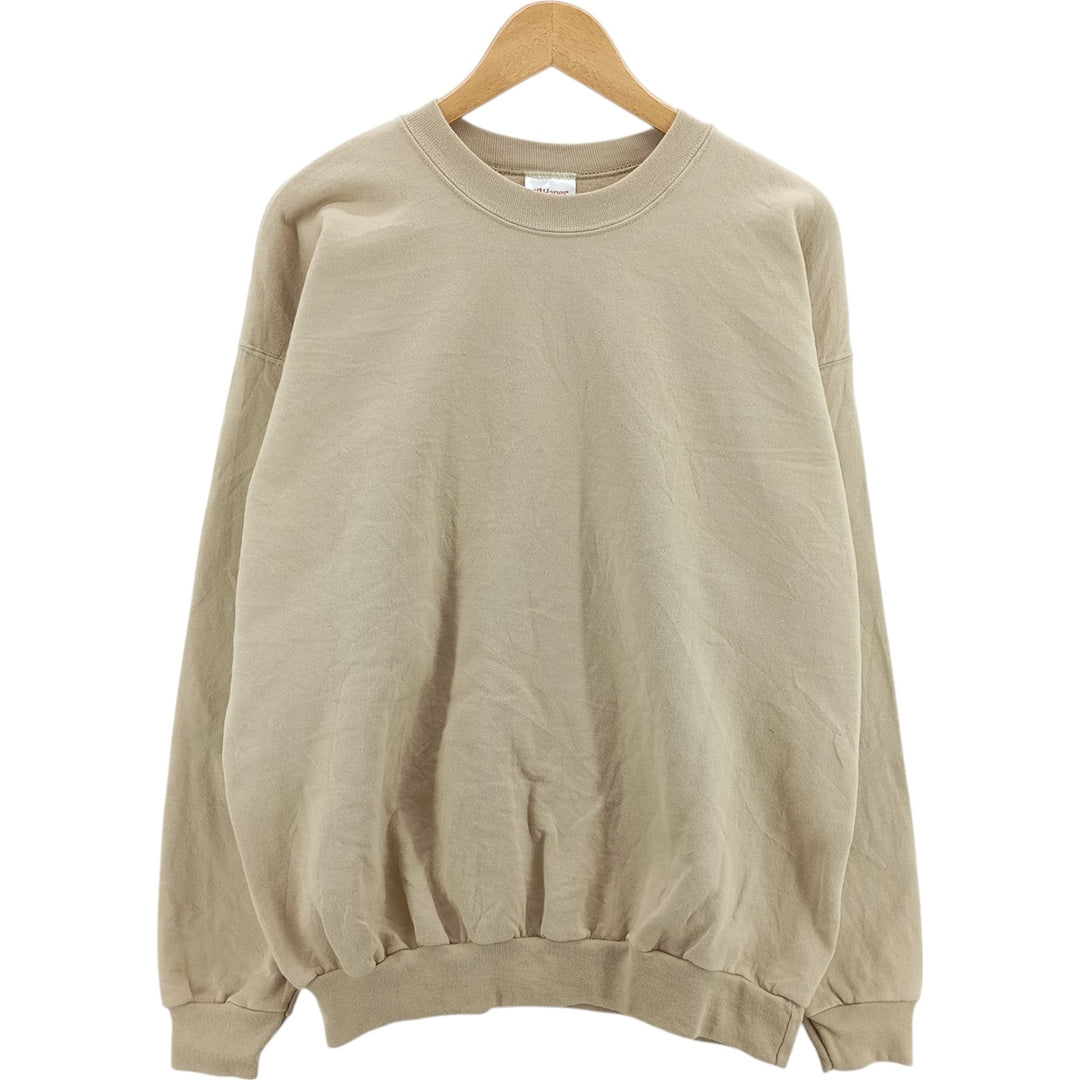 Vintage 90s-00'S Hanes COMFORTBLEND plain blank sweatshirt, men's size L cotton Beige type Vintage Second Hand