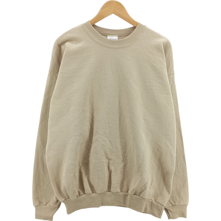 Vintage 90s-00'S Hanes COMFORTBLEND plain blank sweatshirt, men's size L cotton Beige type Vintage Second Hand