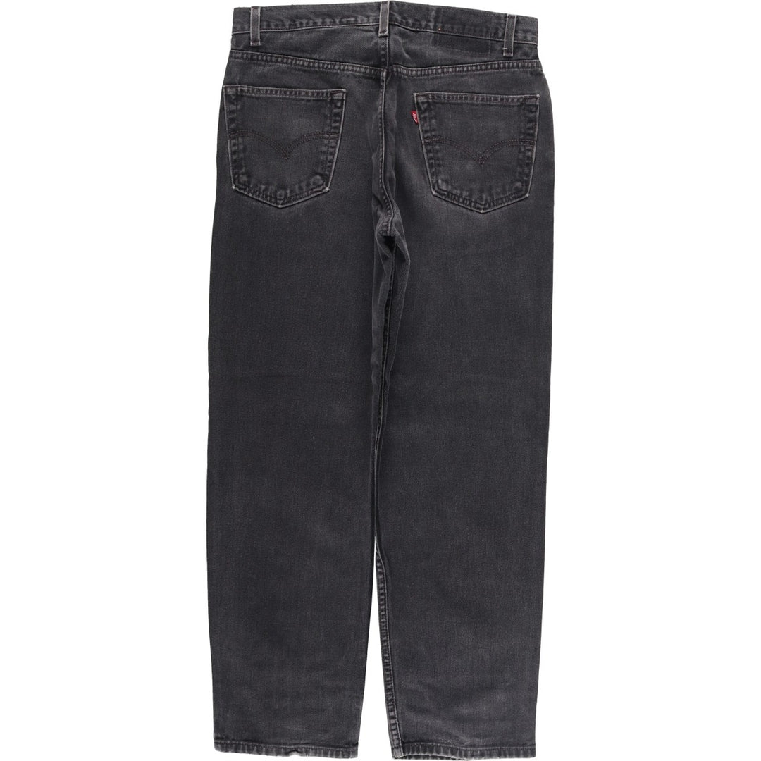 00'S Levi's 550 Relaxed Fit Black Denim Tapered Denim Pants Men's W34 cotton black type Vintage Second Hand