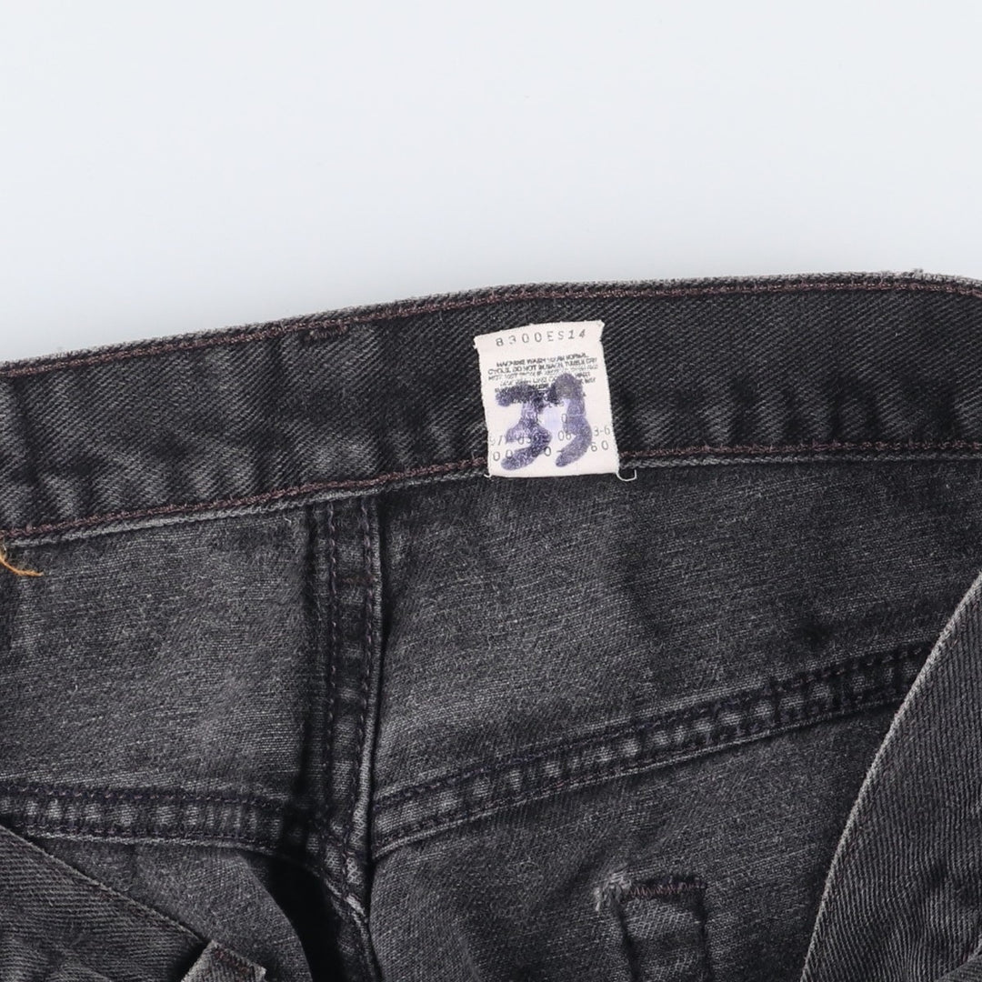 00'S Levi's 550 Relaxed Fit Black Denim Tapered Denim Pants Men's W34 cotton black type Vintage Second Hand