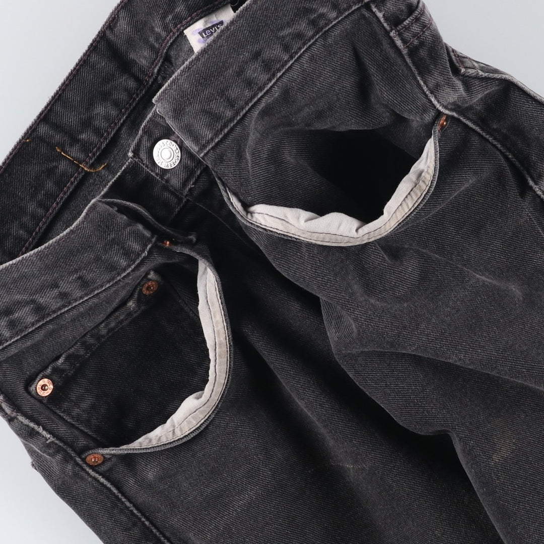 00'S Levi's 550 Relaxed Fit Black Denim Tapered Denim Pants Men's W34 cotton black type Vintage Second Hand