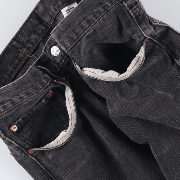 00'S Levi's 550 Relaxed Fit Black Denim Tapered Denim Pants Men's W34 cotton black type Vintage Second Hand