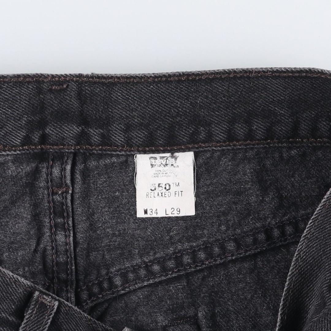 2000'S Levi's 550 Relaxed Fit Tapered Denim Pants, Black, Men's, Size W30 cotton black type Vintage Second Hand