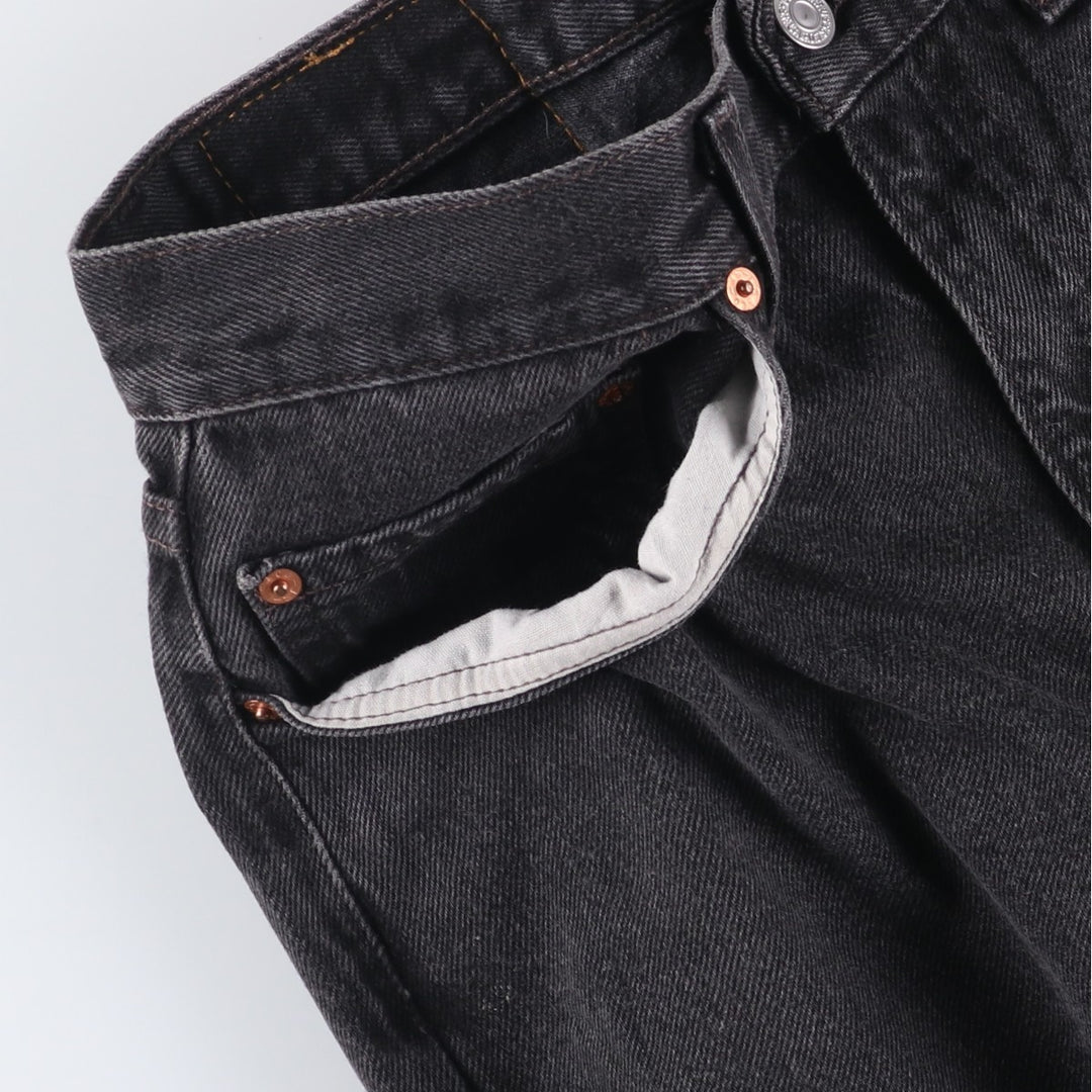 2000'S Levi's 550 Relaxed Fit Tapered Denim Pants, Black, Men's, Size W30 cotton black type Vintage Second Hand
