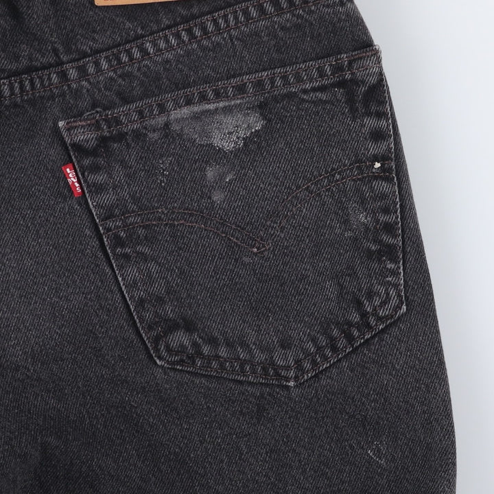 2000'S Levi's 550 Relaxed Fit Tapered Denim Pants, Black, Men's, Size W30 cotton black type Vintage Second Hand
