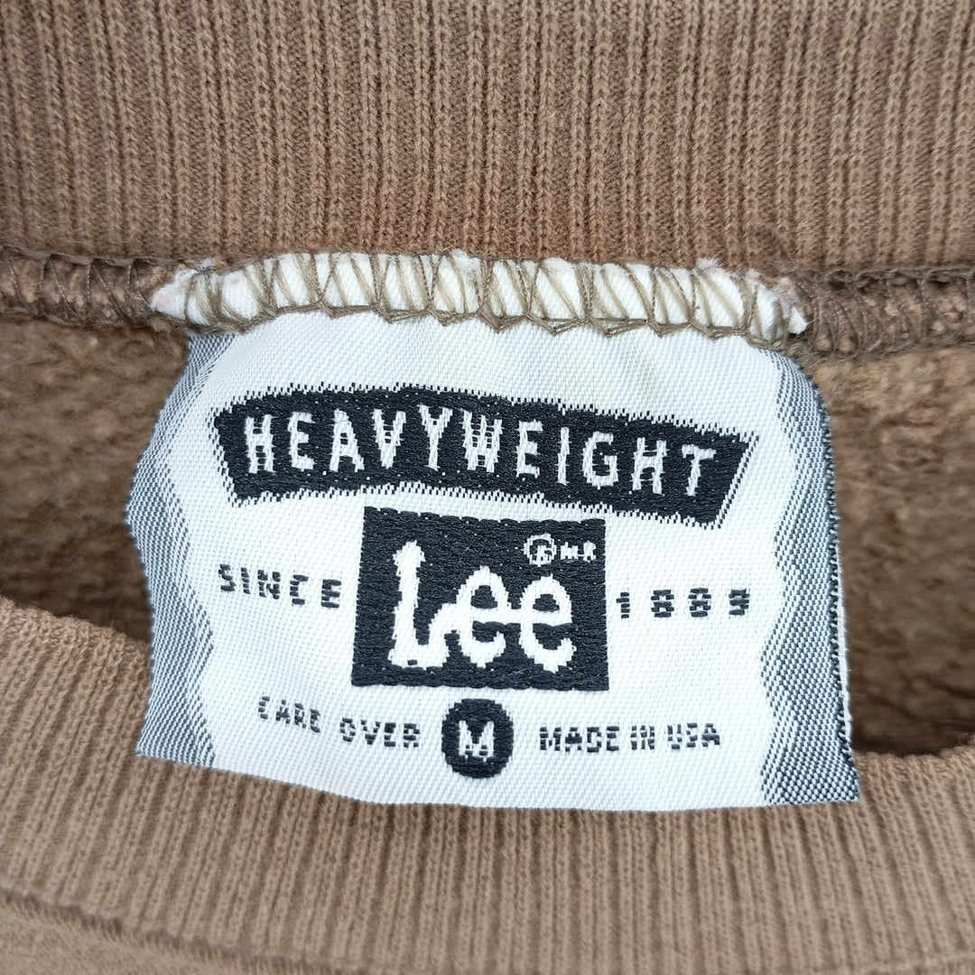 90'S Lee Heavy Weight Plain Blank Sweatshirt, Made in USA, Men's M, Vintage cotton brown type Vintage Second Hand