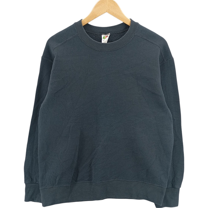 2000'S Fruit of the Loom Heavy Solid Color Blank Sweatshirt, Men's Size Medium cotton black type Vintage Second Hand
