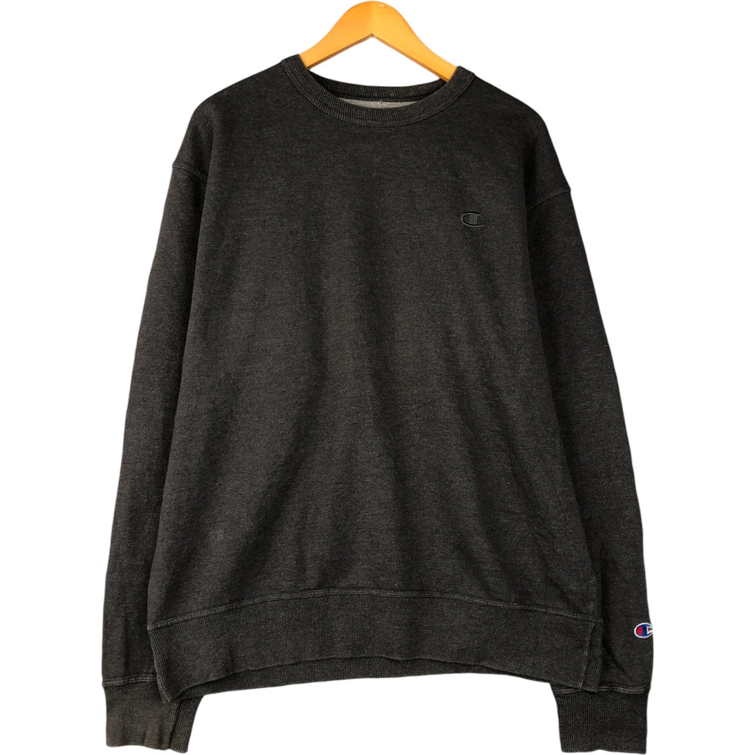 Champion Authentic One-Point Logo Sweatshirt, Men's Size L cotton gray type Vintage Second Hand