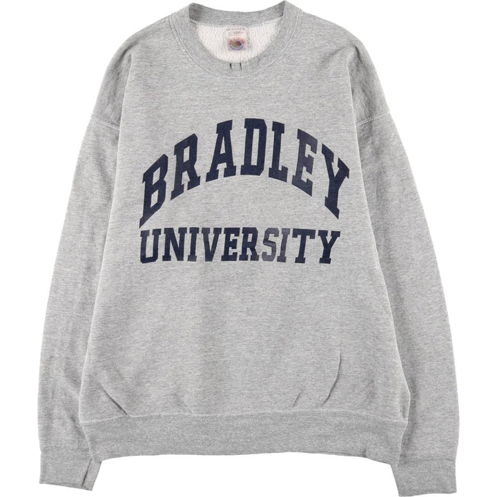 Vintage 90'S Fruit of the Loom Heavy Cotton College Sweatshirt, Made in USA, Men's Size XL cotton gray type Vintage Second Hand