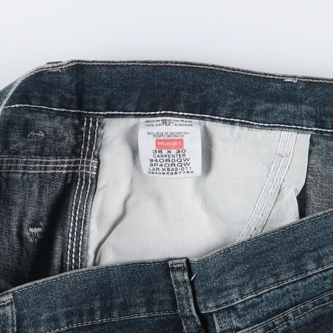 00'S Wrangler CARPENTER denim painter pants for men, equivalent to w37 cotton blue type Vintage Second Hand