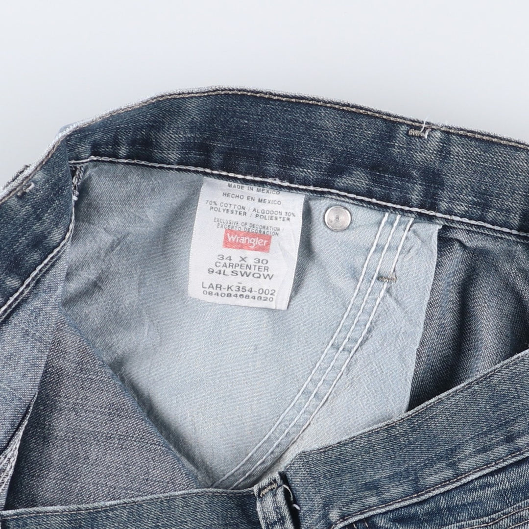 00'S Wrangler CARPENTER denim painter pants for men, equivalent to W34 cotton blue type Vintage Second Hand