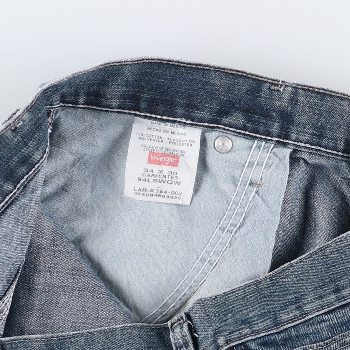 00'S Wrangler CARPENTER denim painter pants for men, equivalent to W34 cotton blue type Vintage Second Hand