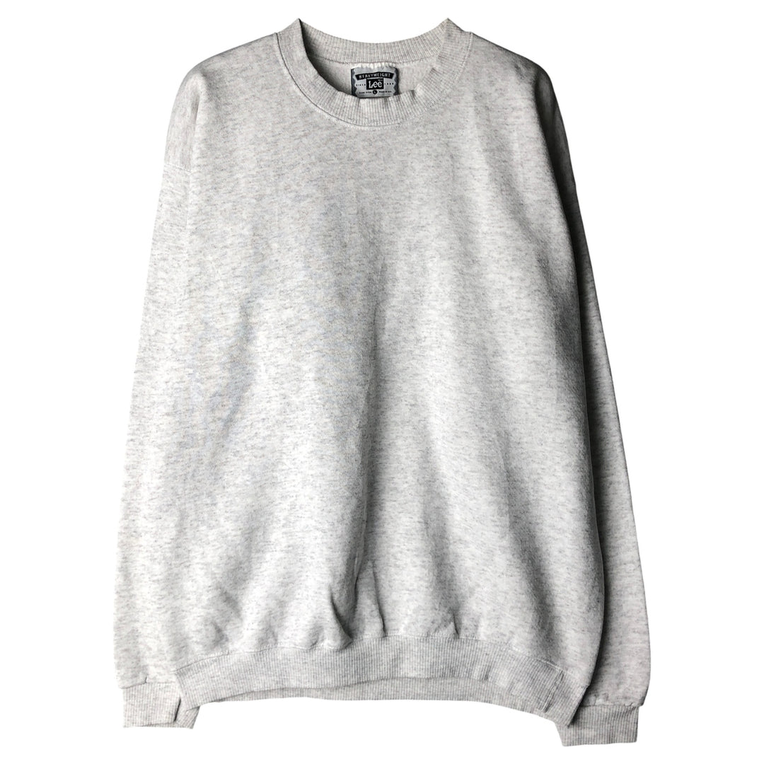 Vintage 90'S Lee Heavy Weight Solid Color Blank Sweatshirt, Made in USA, Men's Size L cotton gray type Vintage Second Hand
