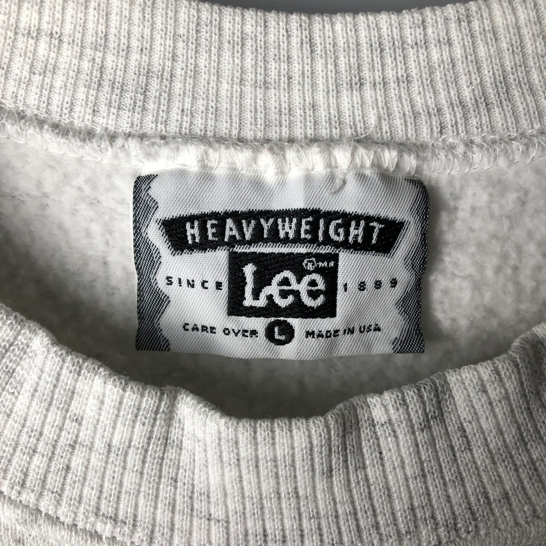 Vintage 90'S Lee Heavy Weight Solid Color Blank Sweatshirt, Made in USA, Men's Size L cotton gray type Vintage Second Hand