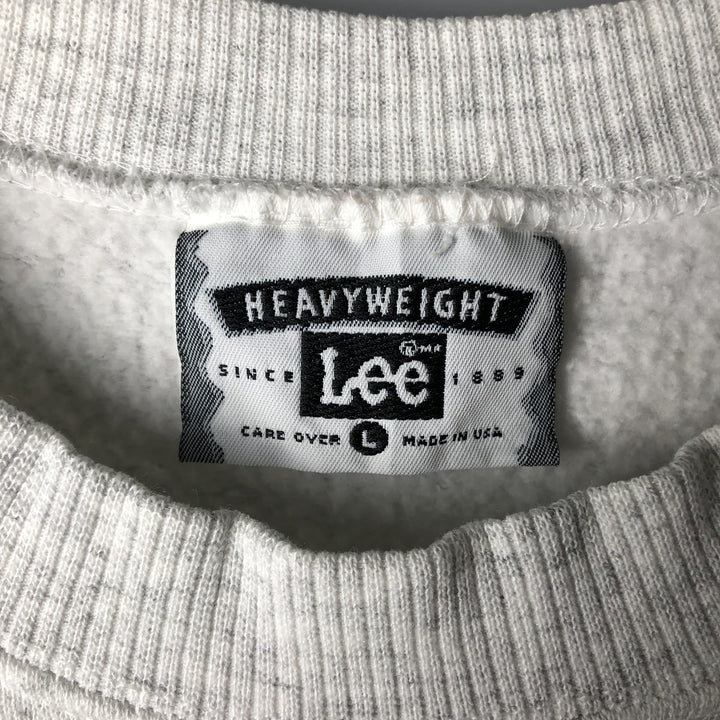 Vintage 90'S Lee Heavy Weight Solid Color Blank Sweatshirt, Made in USA, Men's Size L cotton gray type Vintage Second Hand