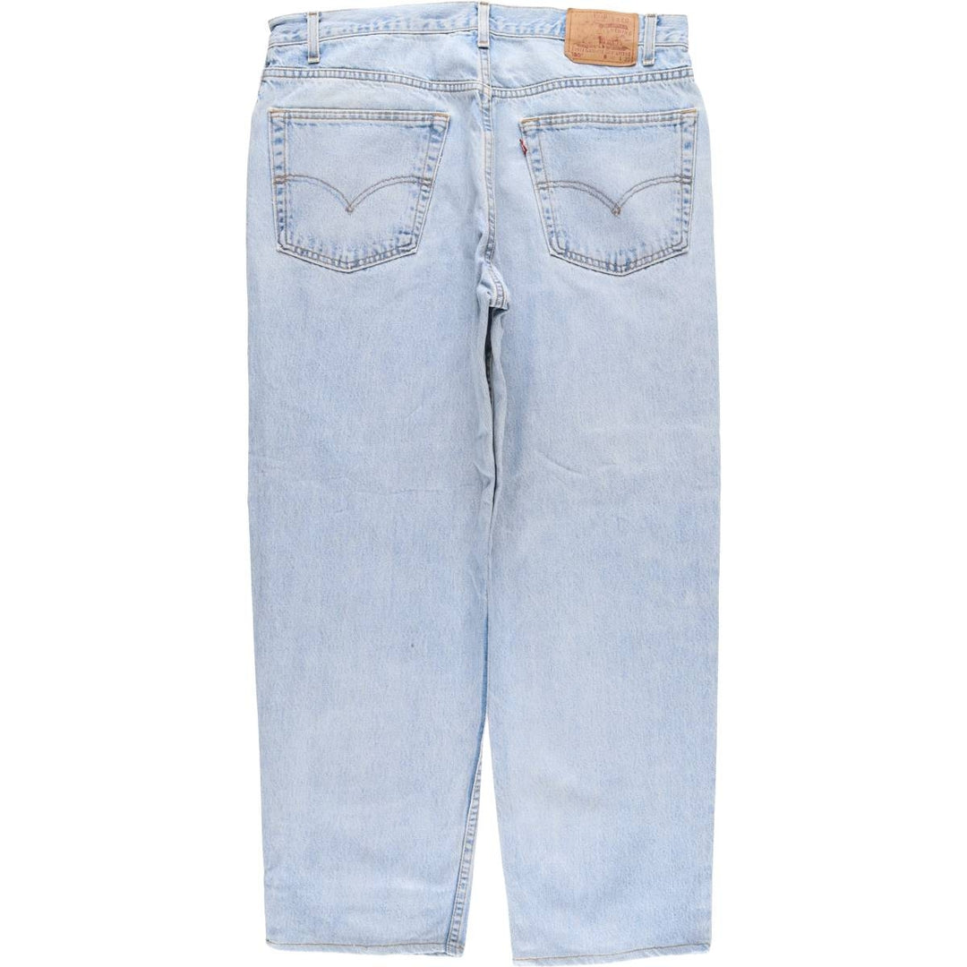 90'S Levi's 550 Relaxed Fit Tapered Denim Pants, Made in USA, Men's, Size 37, Vintage cotton blue type Vintage Second Hand