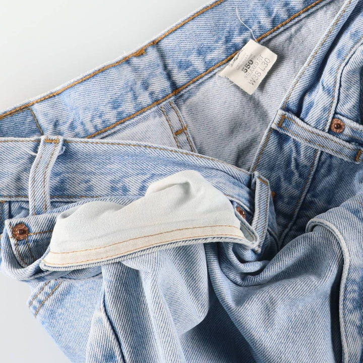 90'S Levi's 550 Relaxed Fit Tapered Denim Pants, Made in USA, Men's, Size 37, Vintage cotton blue type Vintage Second Hand