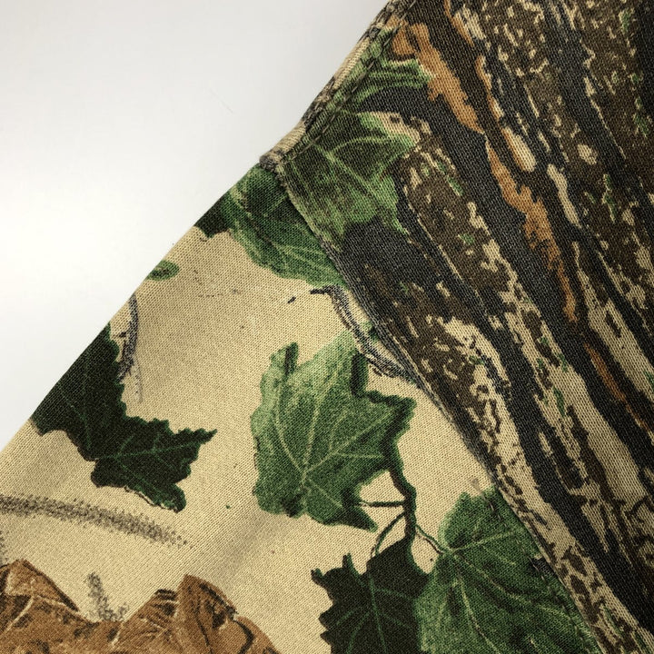 Vintage 90'S Jerzees Camouflage Pattern Realtree Camo Print Sweatshirt, Men's XXL cotton Khaki type beige Vintage Second Hand