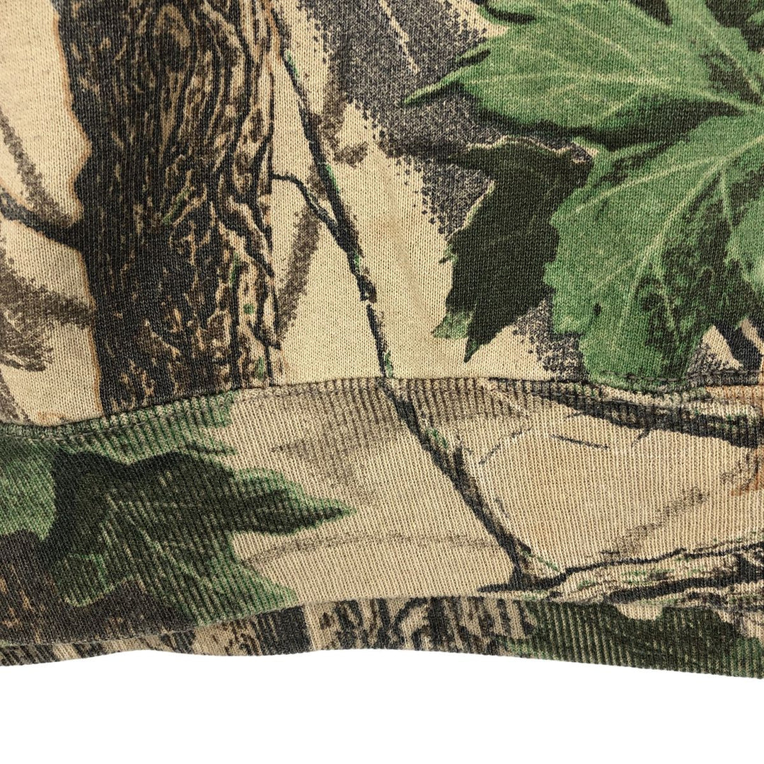 Vintage 90'S Jerzees Camouflage Pattern Realtree Camo Print Sweatshirt, Men's XXL cotton Khaki type beige Vintage Second Hand