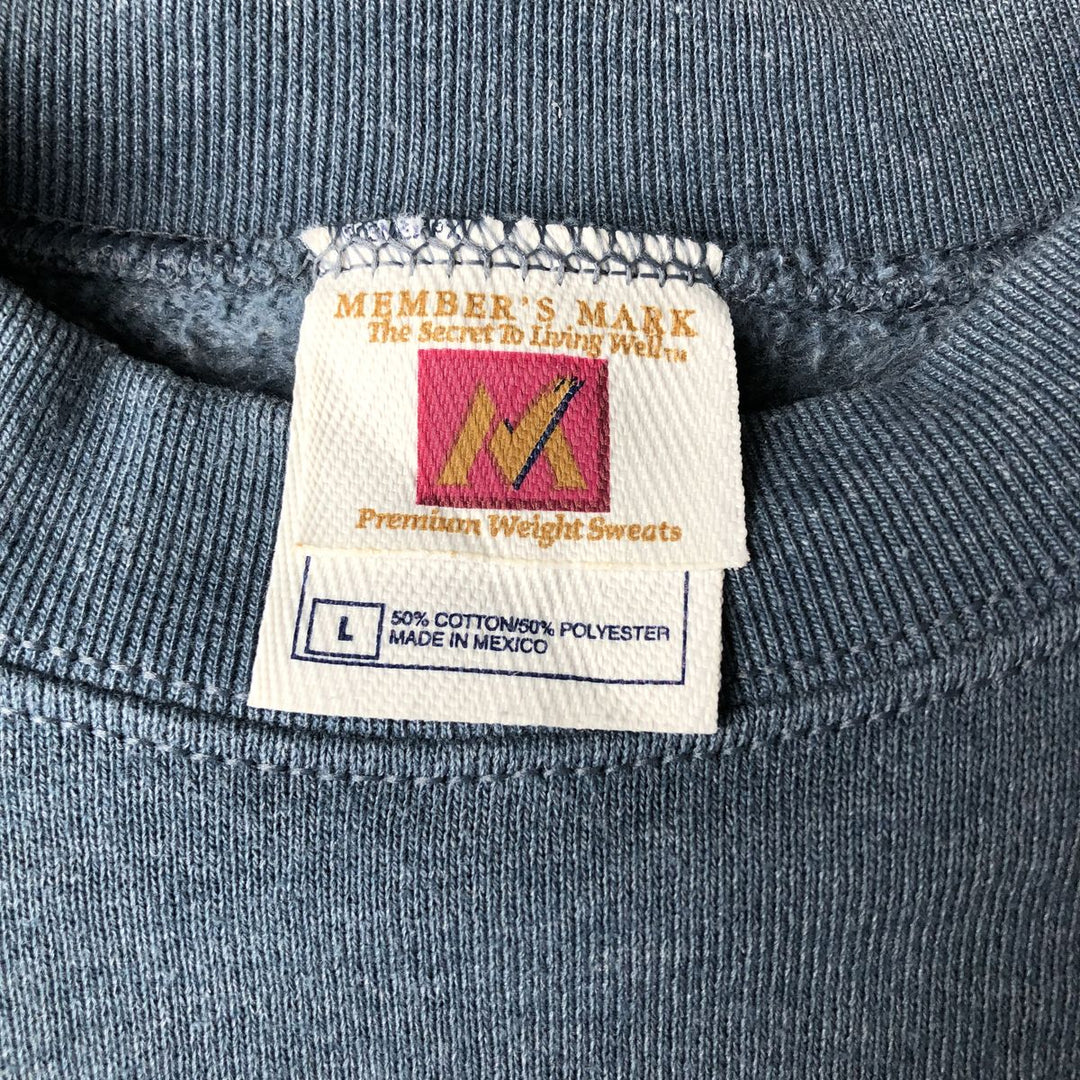 MEMBER'S MARK Premium Weight Sweats, Solid Color, Blank Sweatshirt, Men's Size L cotton Blue type light blue Vintage Second Hand