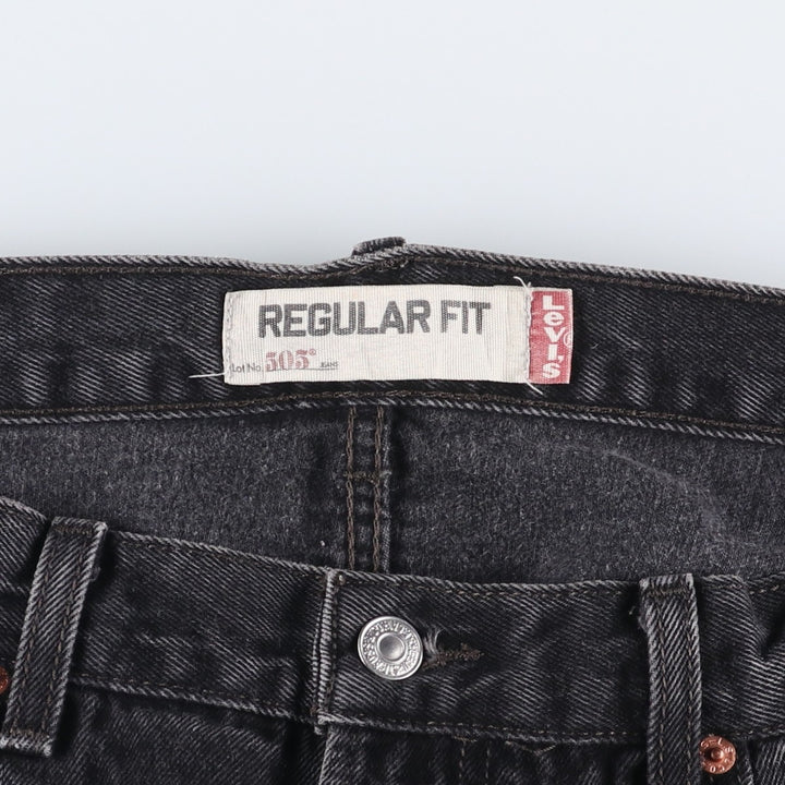 2000'S Levi's 505 Regular Fit Black Denim Tapered Denim Pants, Men's Size 34 cotton black type Vintage Second Hand