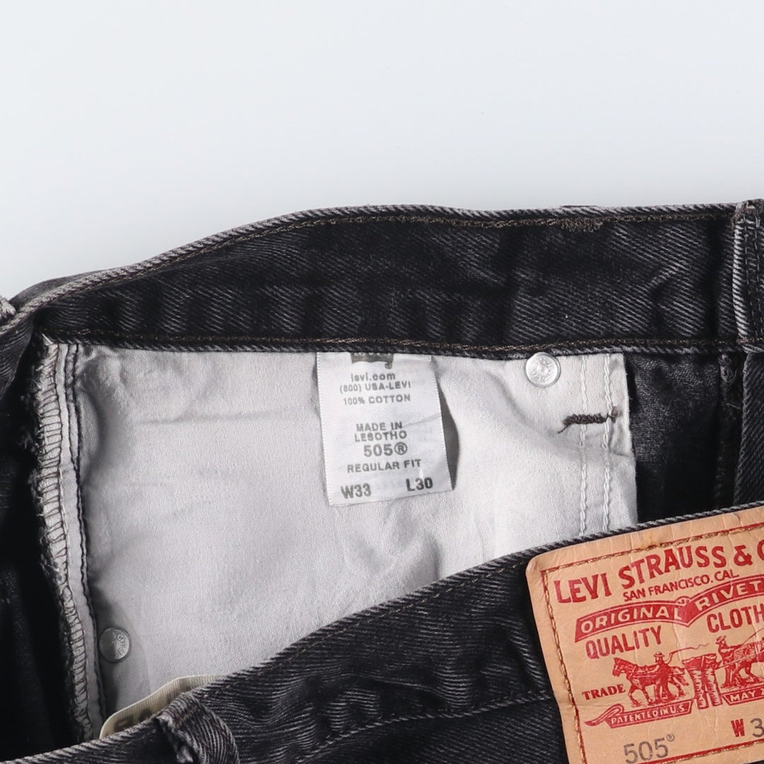 2000'S Levi's 505 Regular Fit Black Denim Tapered Denim Pants, Men's Size 34 cotton black type Vintage Second Hand