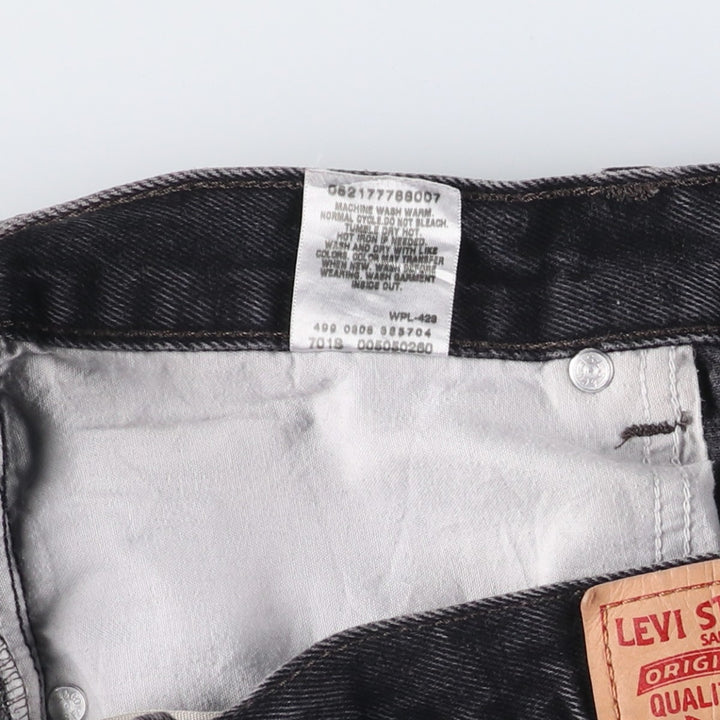 2000'S Levi's 505 Regular Fit Black Denim Tapered Denim Pants, Men's Size 34 cotton black type Vintage Second Hand