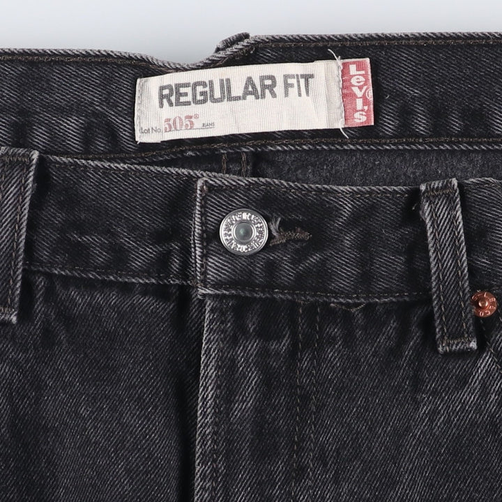 2000'S Levi's 505 Regular Fit Black Denim Tapered Denim Pants, Men's Size 34 cotton black type Vintage Second Hand