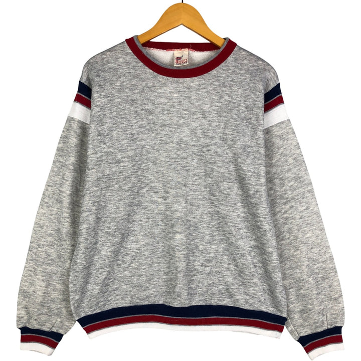 BASSETT WALKER plain blank sweatshirt, made in the USA, men's size L acrylic gray type Vintage Second Hand