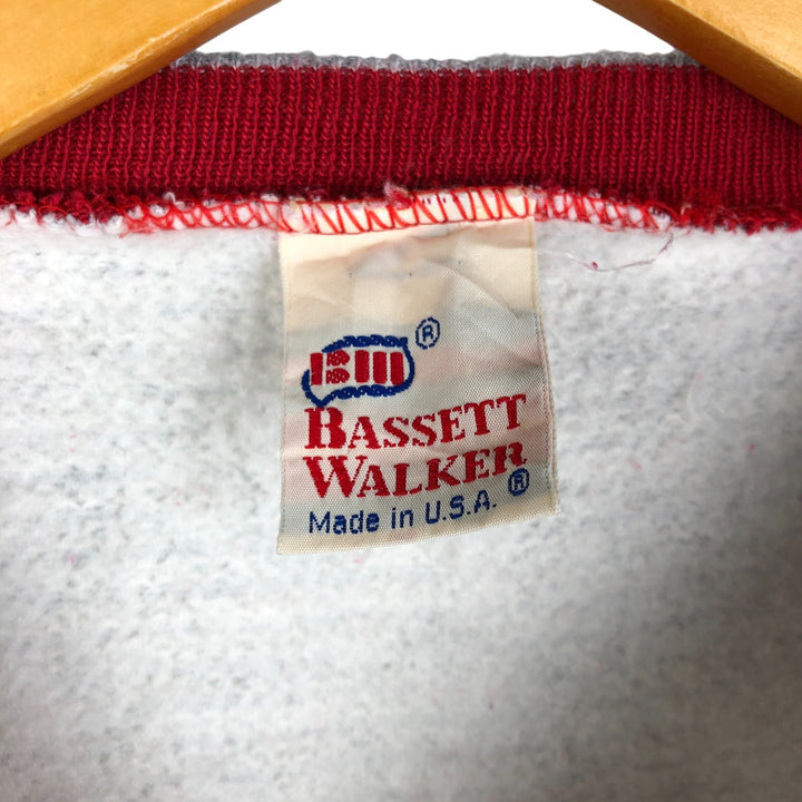 BASSETT WALKER plain blank sweatshirt, made in the USA, men's size L acrylic gray type Vintage Second Hand