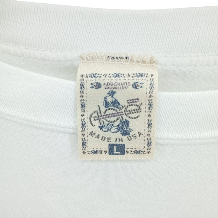 Vintage 90'S Alore plain blank sweatshirt, made in the USA, men's size L cotton white type Vintage Second Hand