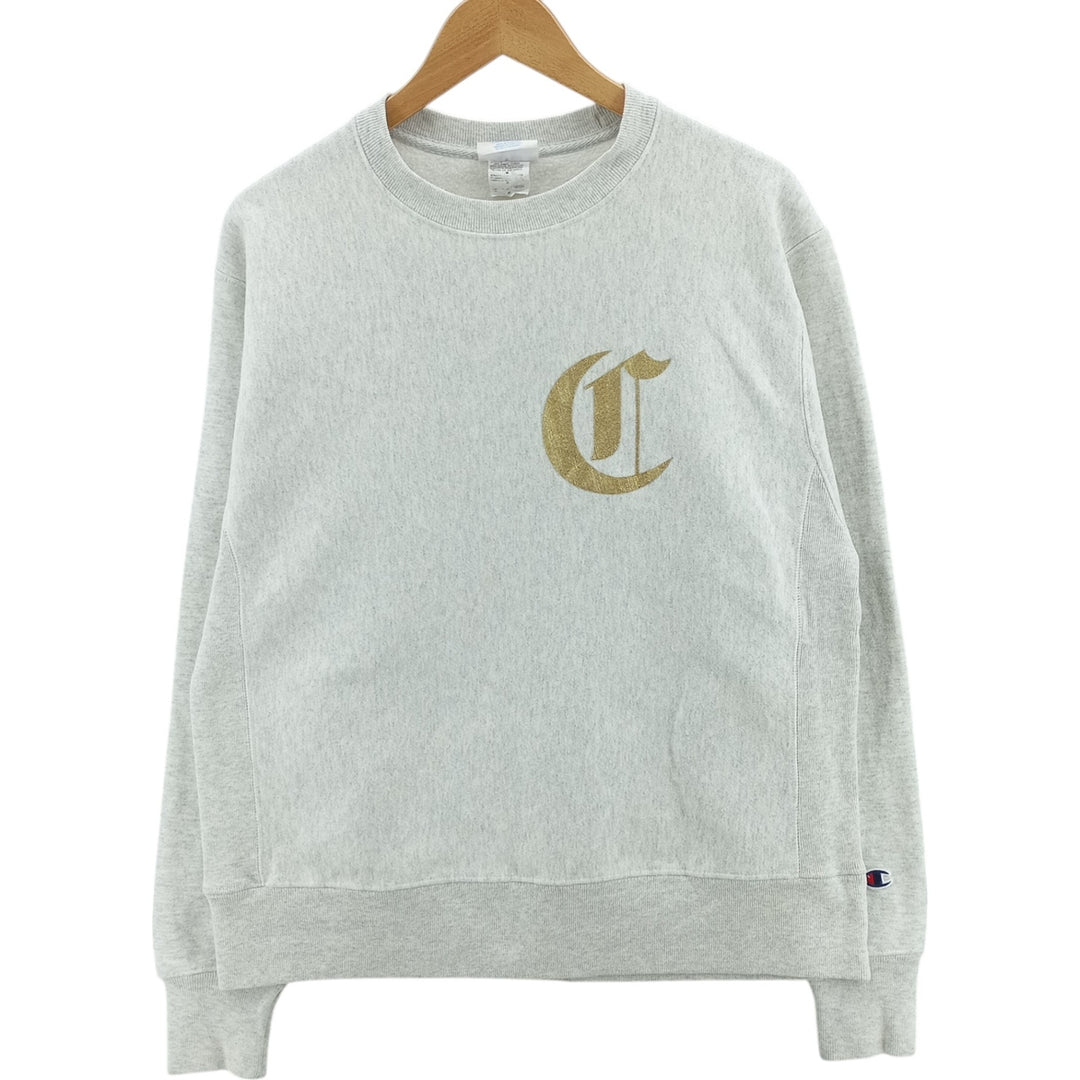 Champion REVERSE WEAVE Reverse Weave Printed Sweatshirt Trainer Men's M size cotton gray type Vintage Second Hand
