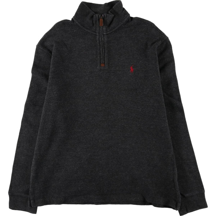 Ralph Lauren POLO RALPH LAUREN Half-zip sweatshirt, sweatshirt, men's size L cotton Charcoal Vintage Second Hand