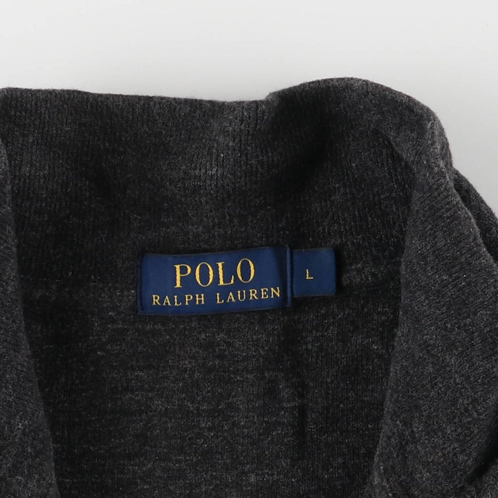 Ralph Lauren POLO RALPH LAUREN Half-zip sweatshirt, sweatshirt, men's size L cotton Charcoal Vintage Second Hand